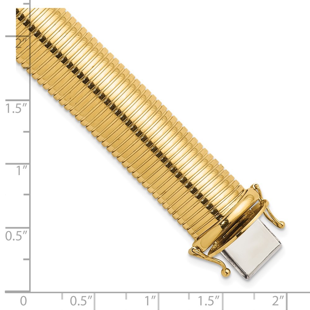 14K Yellow Gold Polished 14.7mm Omega Bracelet 7.25″