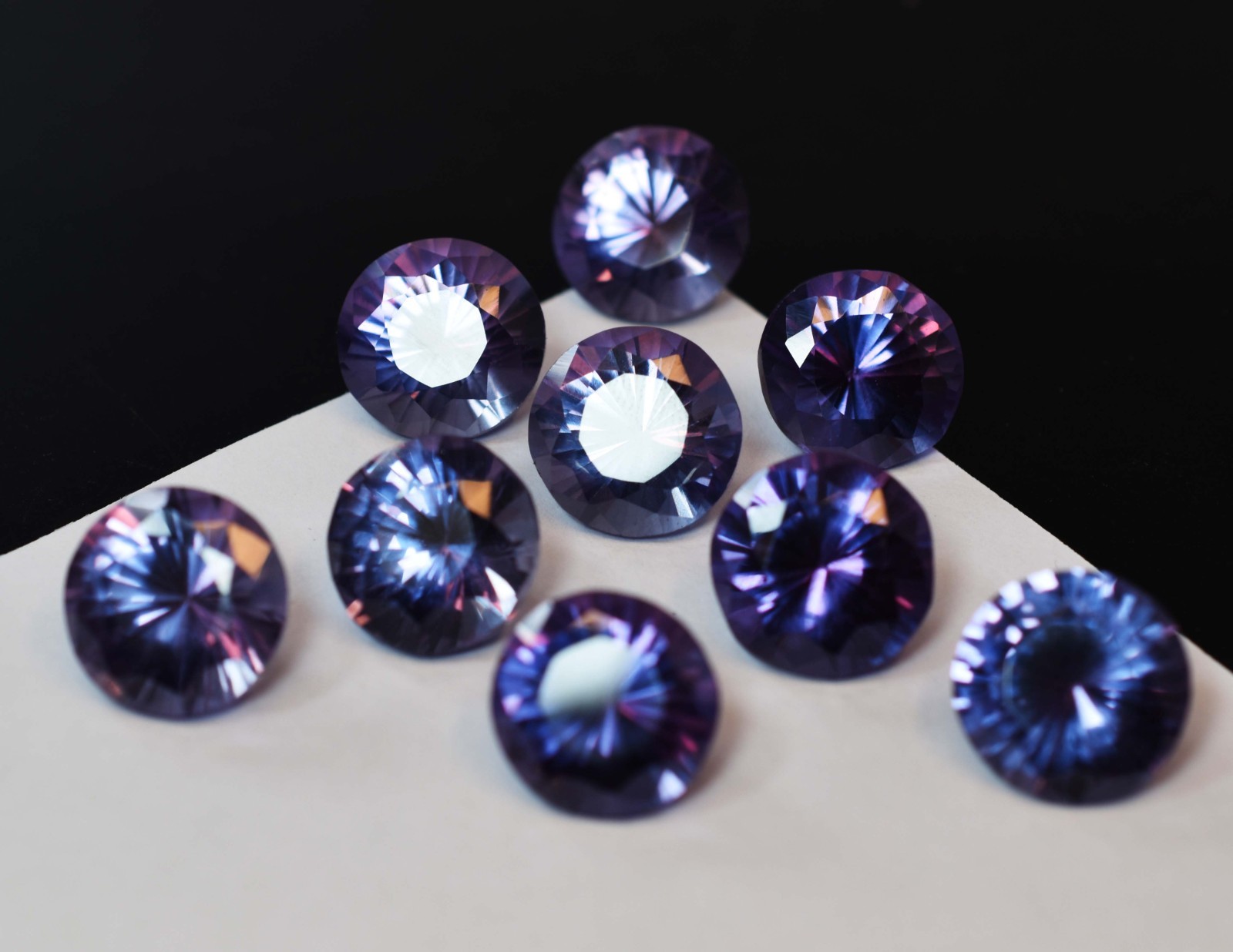 15 Pcs CERTIFIED Natural Alexandrite Lot Color Change Round Cut Loose Gemstone