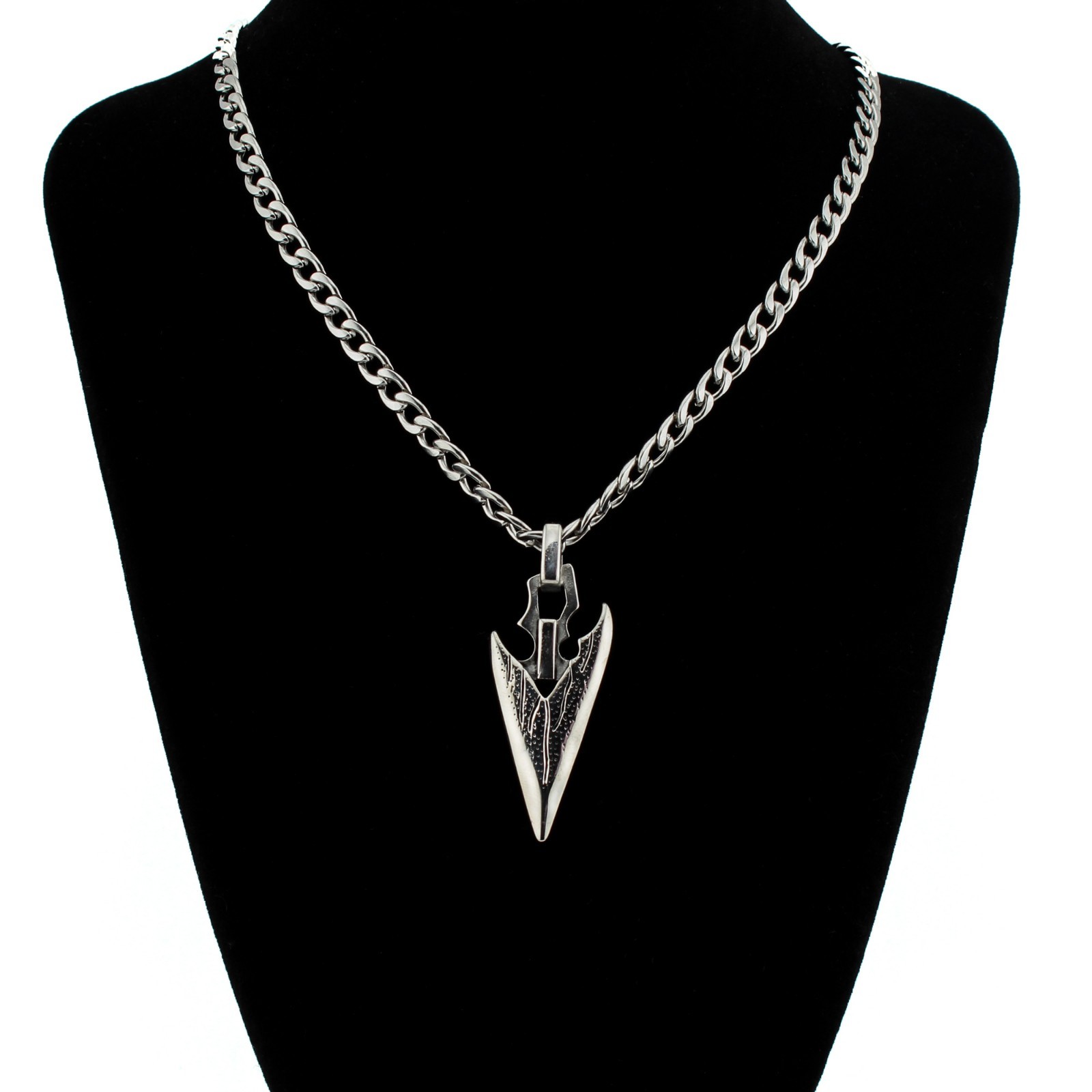 Men’s Stainless Steel Arrowhead Necklace 5mm Cuban Link Chain