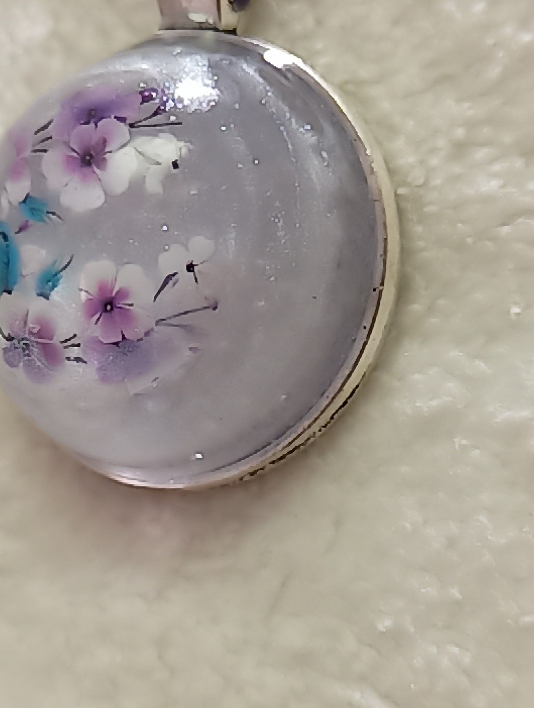 Resin Pendant Necklace Hand Crafted