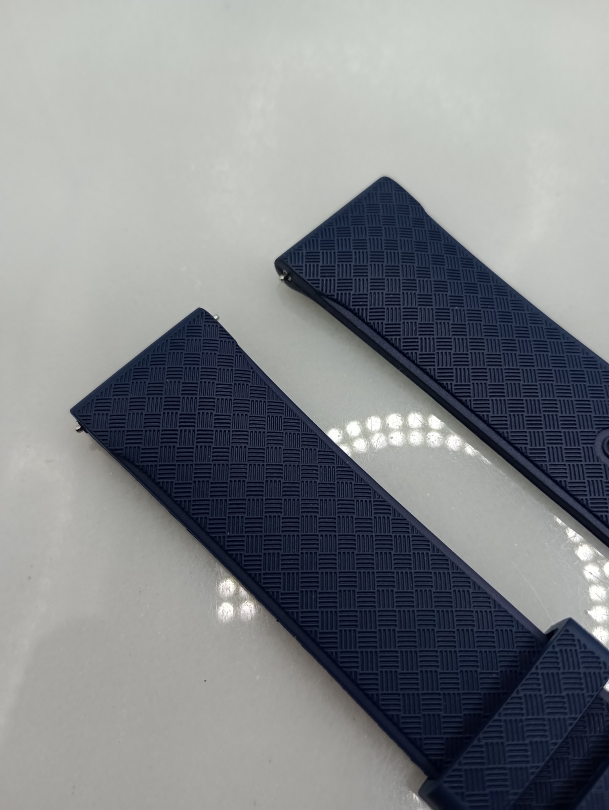 New 20mm Watchgecko Zuludiver HNBR Rubber Watch Strap Blue Quick Release 6B218