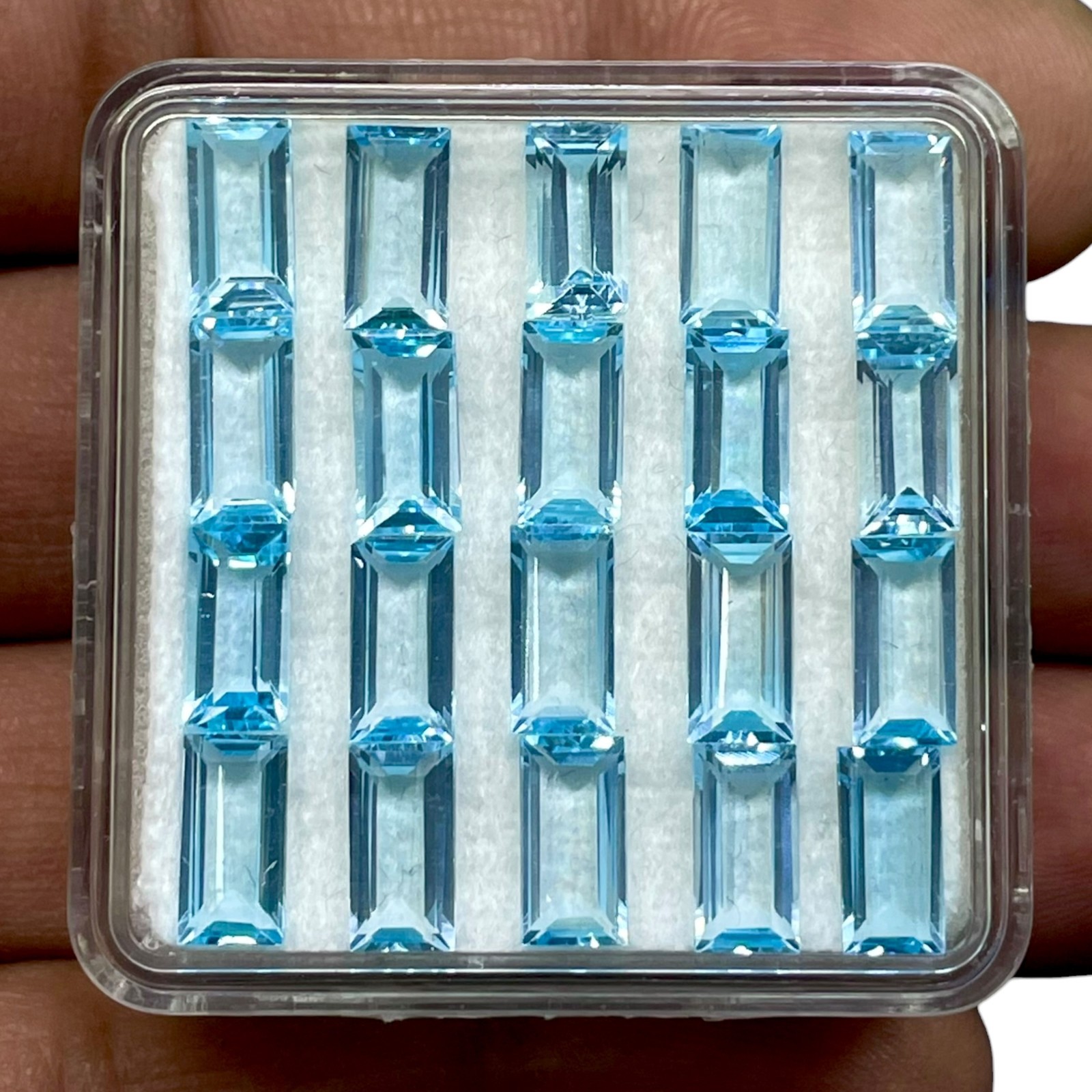 VVS 20 Pcs Natural Sky Blue Topaz 8x4mm Baguette Cut Loose Untreated Gemstones