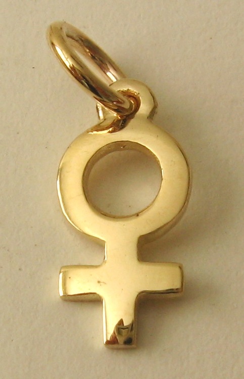 GENUINE SOLID 9K 9ct Yellow GOLD FEMALE SIGN Charm/Pendant