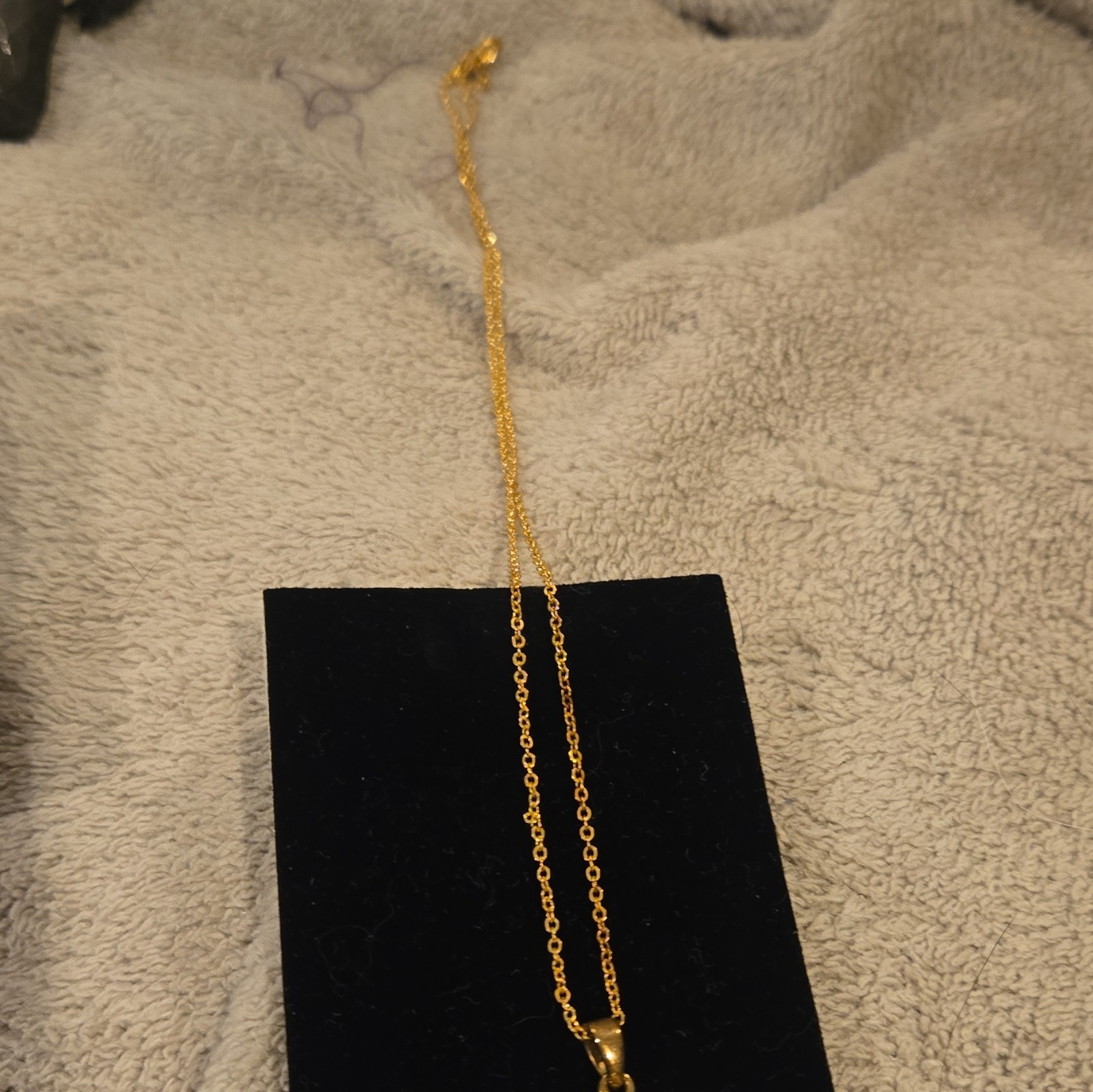 Gold Tone White Oval Opal Pendant Necklace, Cable Chain, Lobster Clasp