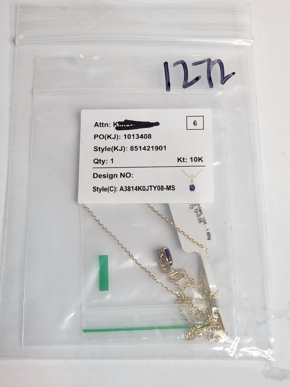 Kay Jewelers Amethyst & Diamond Necklace Solid 10K Yellow Gold 2gram Retail $479