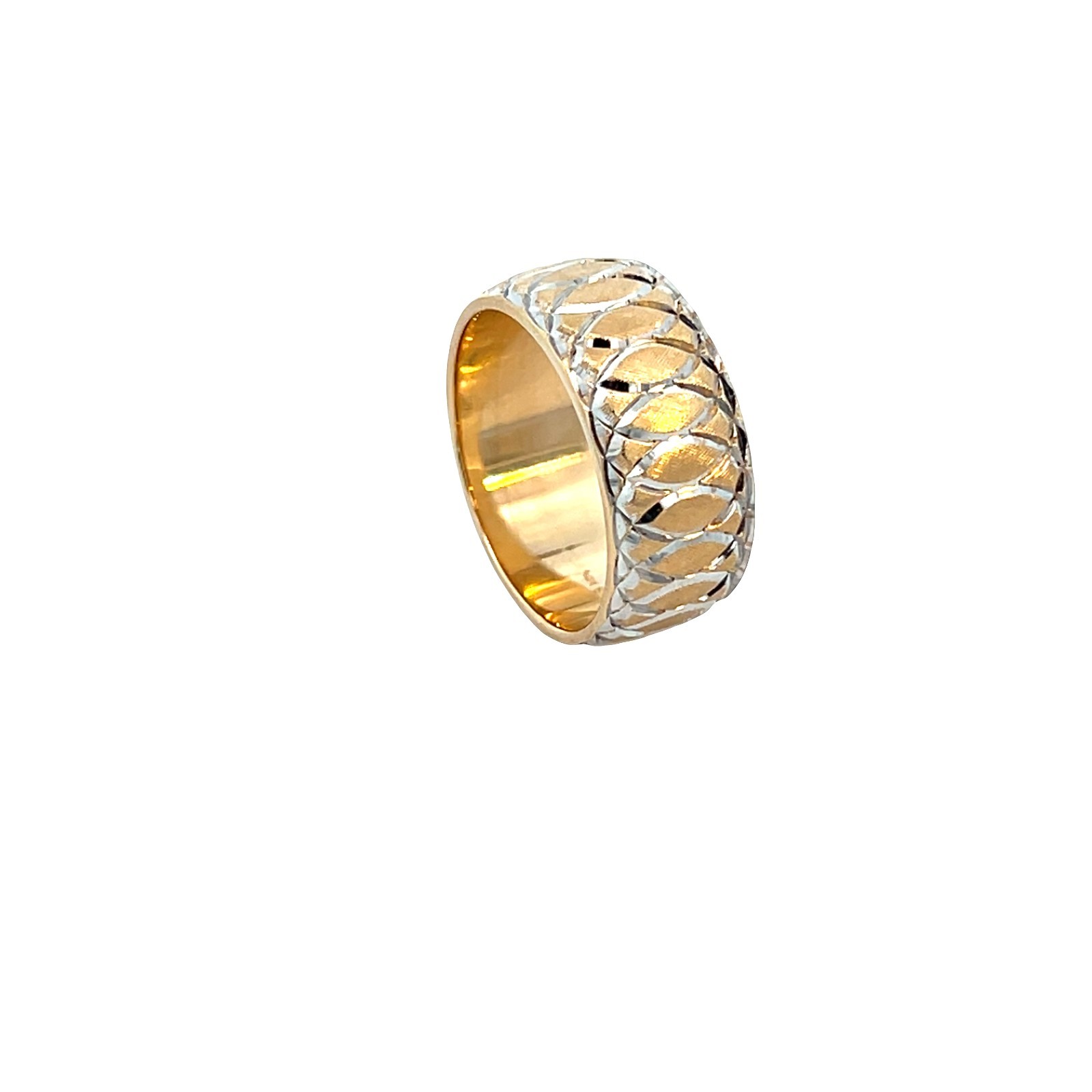 Artcarved 14k yellow white gold 8.5mm Infinity bridal wedding band size 6.5 NEW