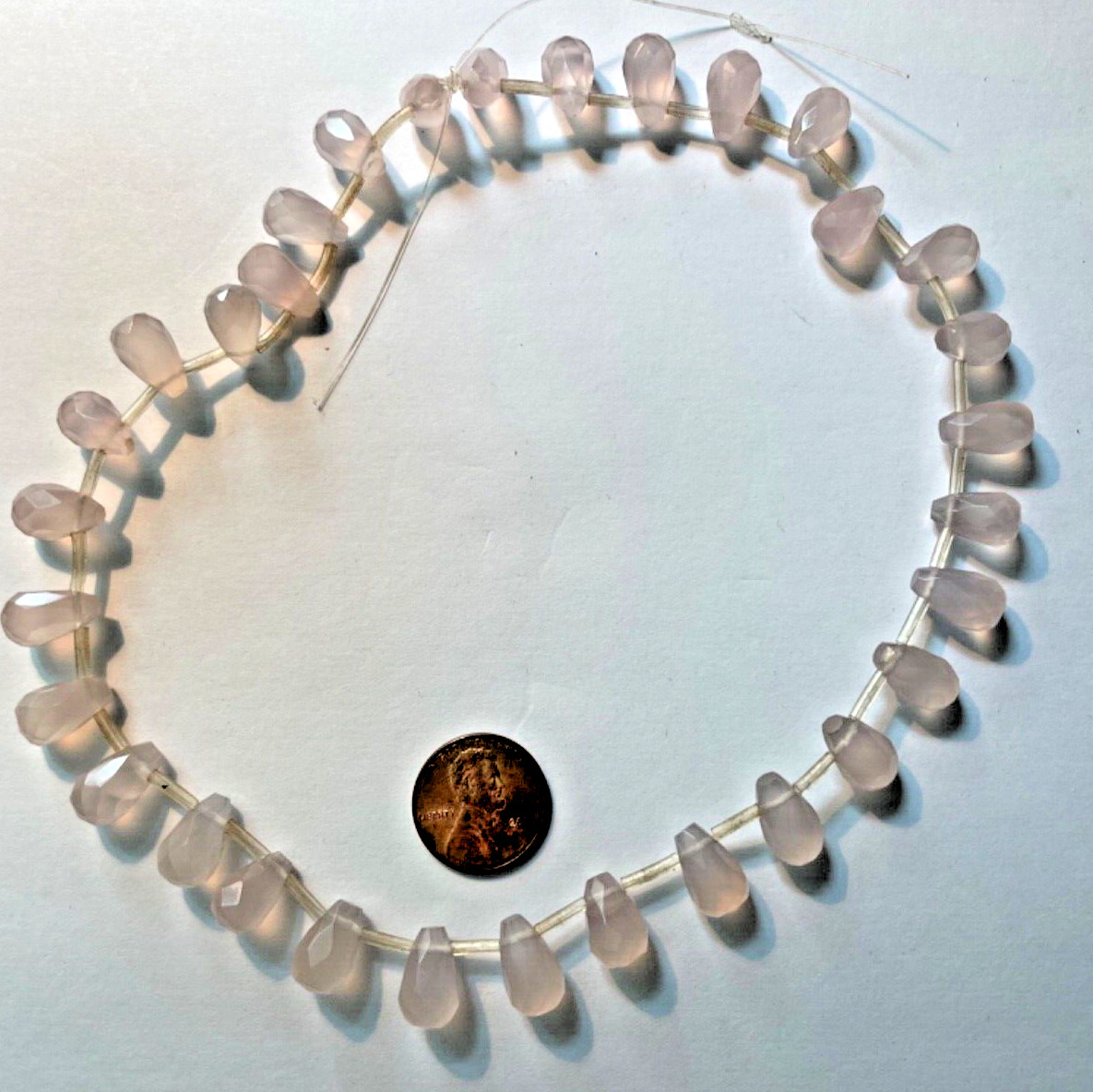 GENUINE PINK CHALCEDONY FACETED TEAR DROPS 13X8 MM 32 PCS BELOW WHOLESALE!!!