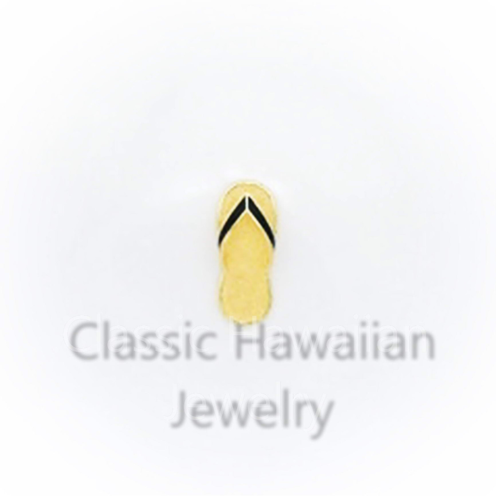 4x10MM Tiny 14K YELLOW GOLD HAWAIIAN Slipper PETITE CHARM PENDANT Flipflop