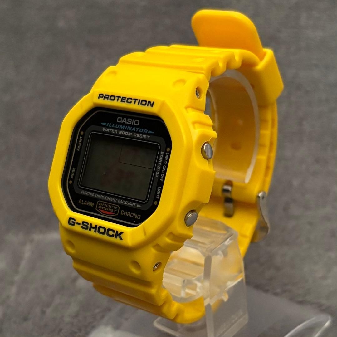 CASIO G-SHOCK DW-5600E Yellow LED Digital Watch Waterproof