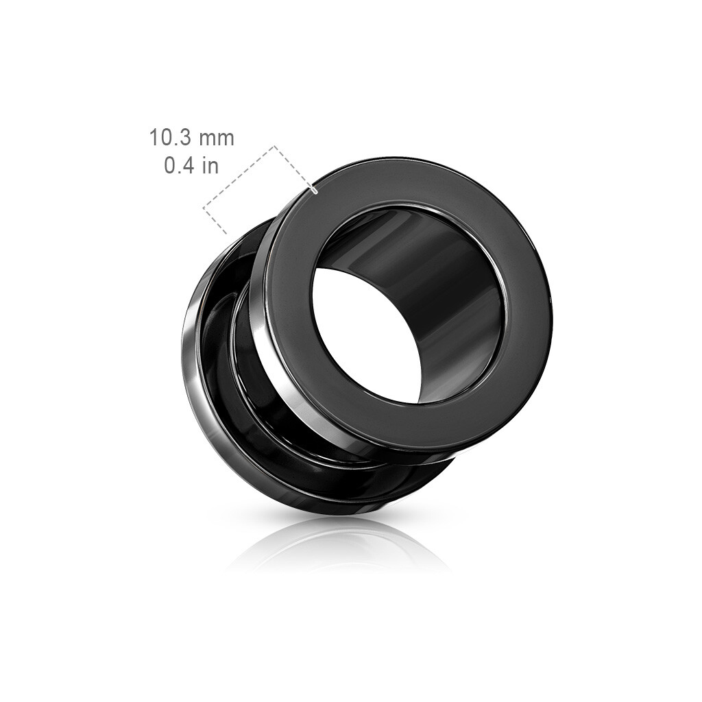 PAIR PVD Plated Screw Fit Tunnels Steel Plugs Earlets Earrings Gauges