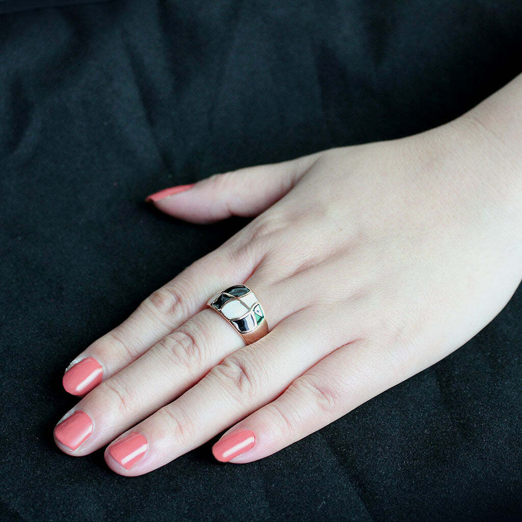 TK3827 – IP Rose Gold(Ion Plating) Stainless Steel Ring with NoStone in No Stone
