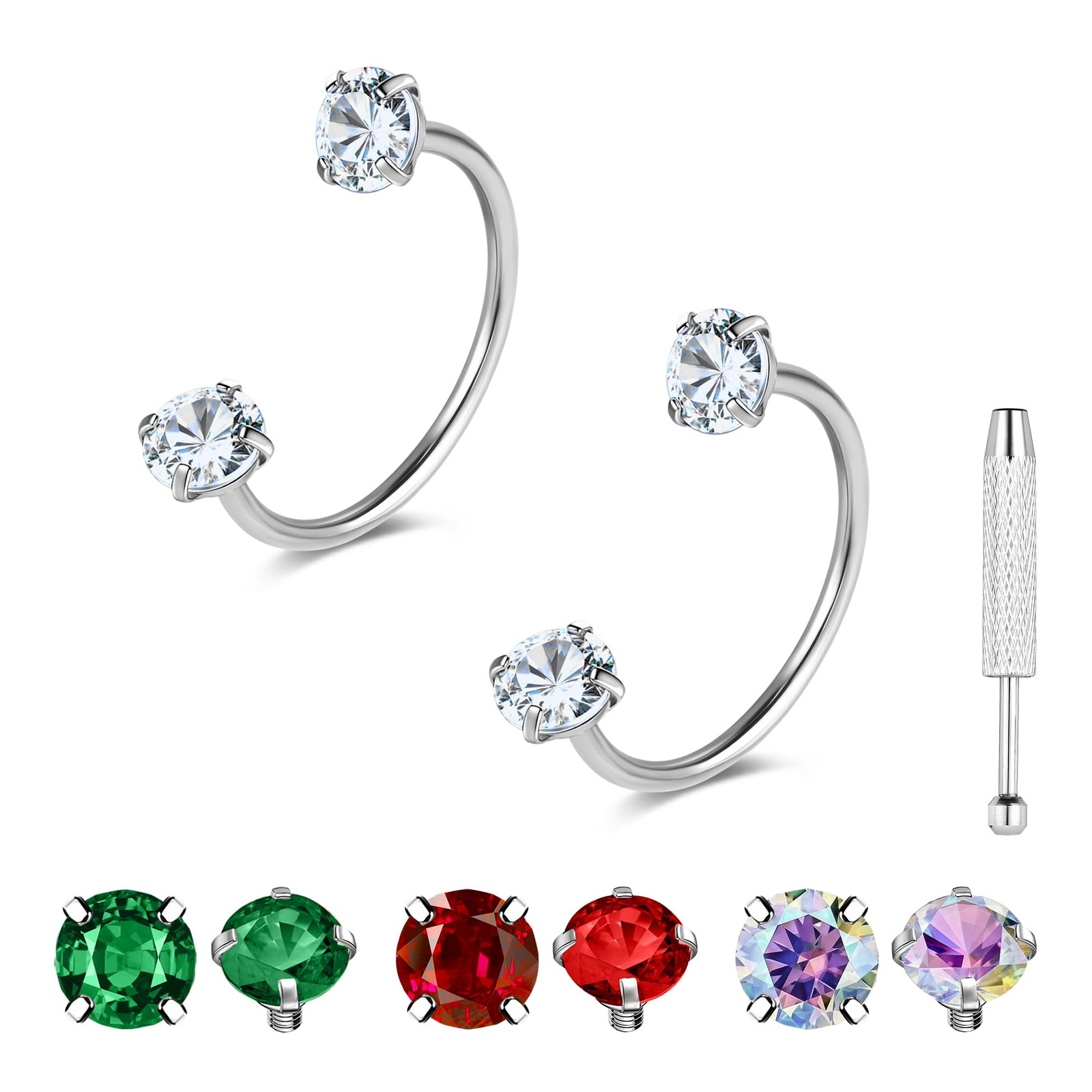 G23 Titanium Horseshoe Gold Silver Nose Rings 20G Horse Shoe Nose Ring Hoops …