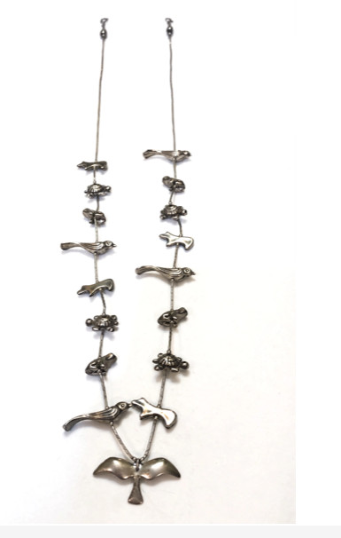 Vintage 1970s-1980s Italy 800 Silver 17 Animal Fetish Necklace 31in 64.5g