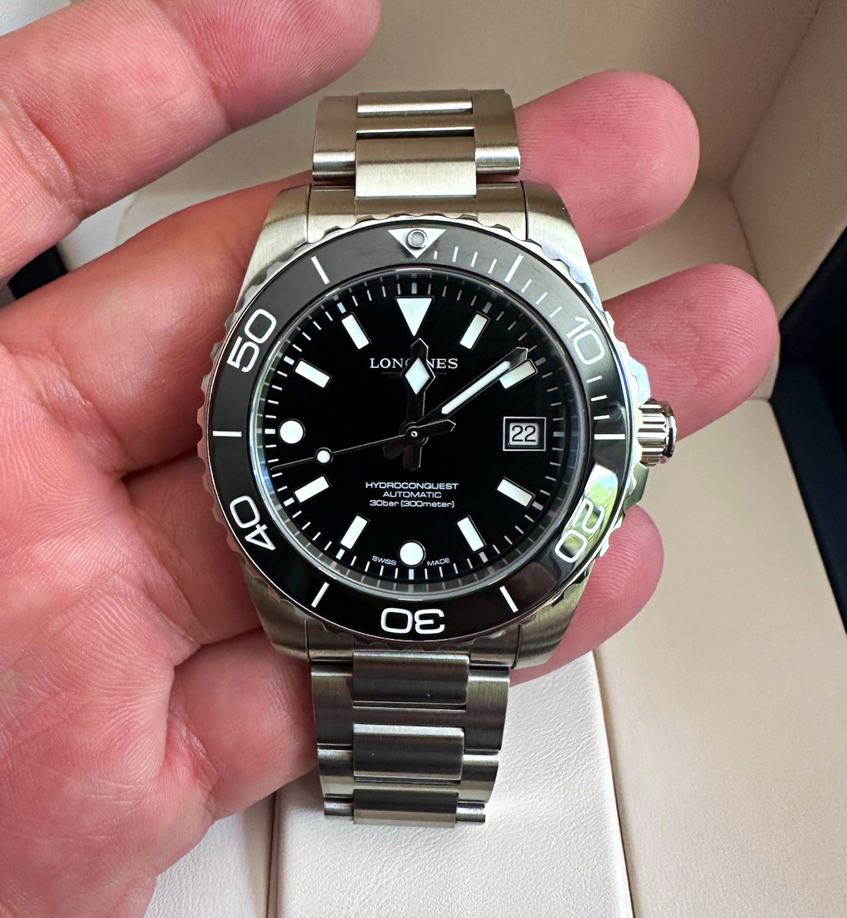 2026 Longines HydroConquest Automatic 39mm Black Dial/Bezel Date Box & Papers