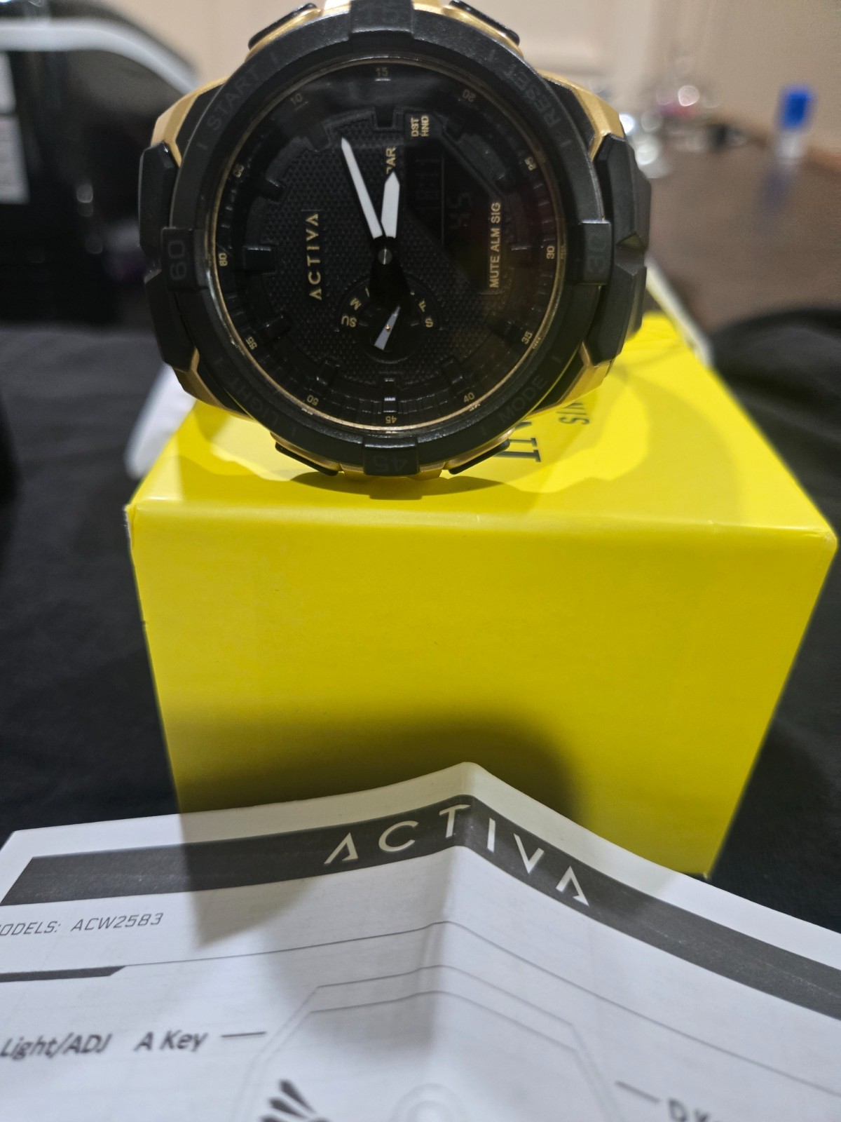 Activa Spry x Invicta Digital 50m Black/Gold 53mm Silicone Strap