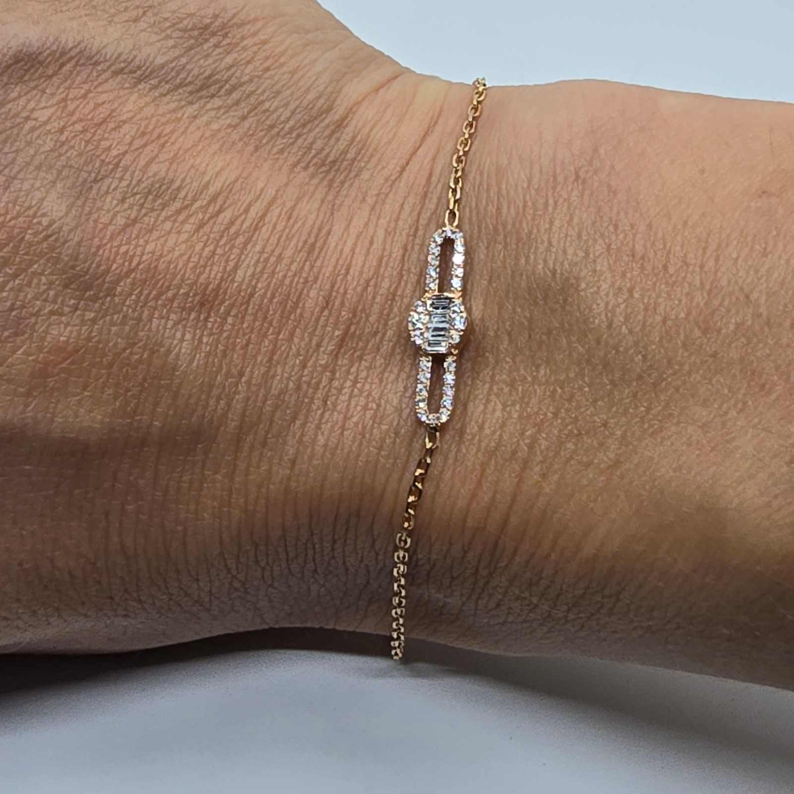 Rose gold 750 bracelet with 0.35ct diamonds G/VS1 18.5cm