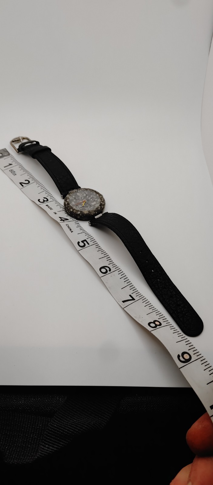 Tissot RockWatch Swiss Made Quartz Stone Case Gray Dial Black Leather 29mm