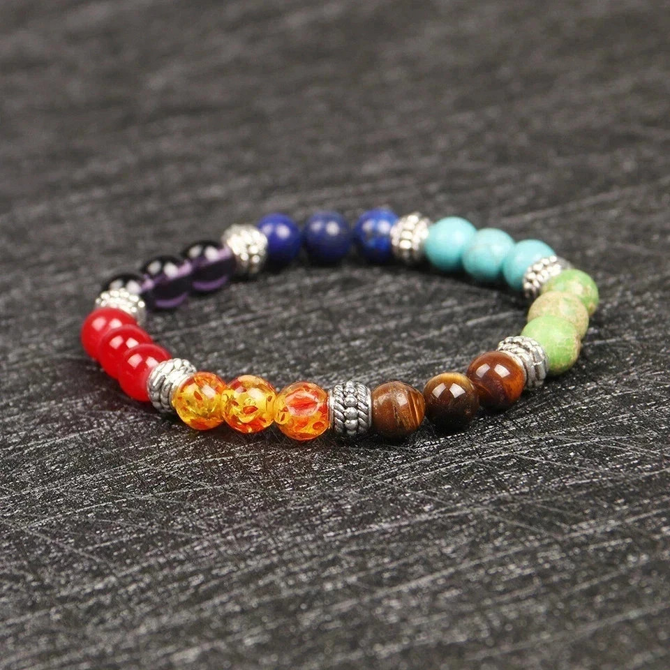 7 Chakra Natural Stone Reiki Energy Healing Women Men Charm Bracelets Jewelry