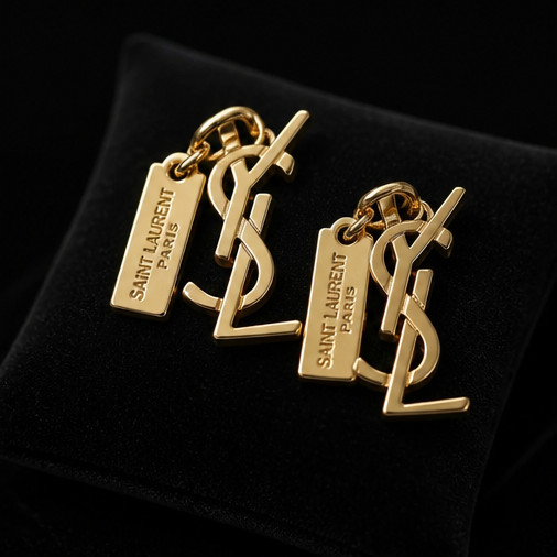 YSL charm pendant stamped zipper pull