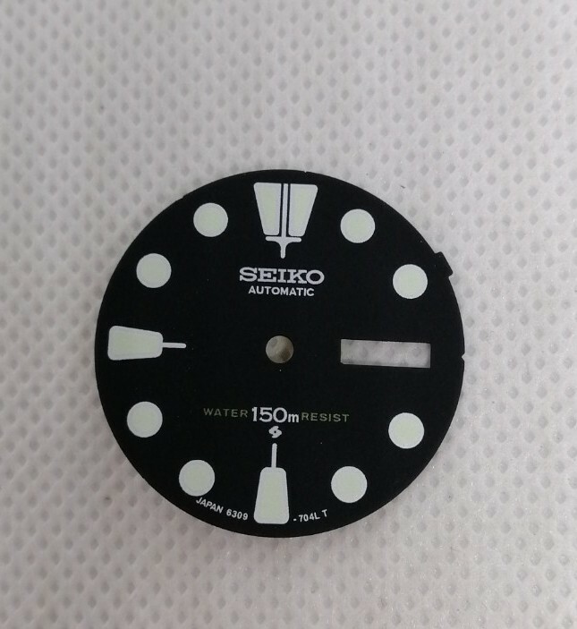 015 SEIKO AFTERMARKET BLACK DIAL WITH LUME MARKERS FOR 6309-7040 TURTLE DIVERS