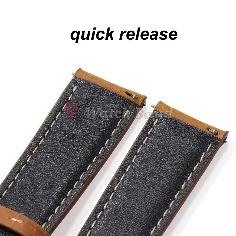 Calfskin Leather Watch Band 18mm 20mm 22mm 24mm Butterfly Clasp Buckle Men