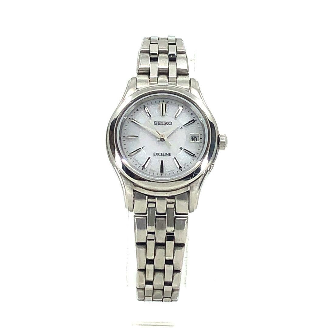 Item SEIKO Exceline 1B22 0AM0 Solar Quartz Stainless Silver White
