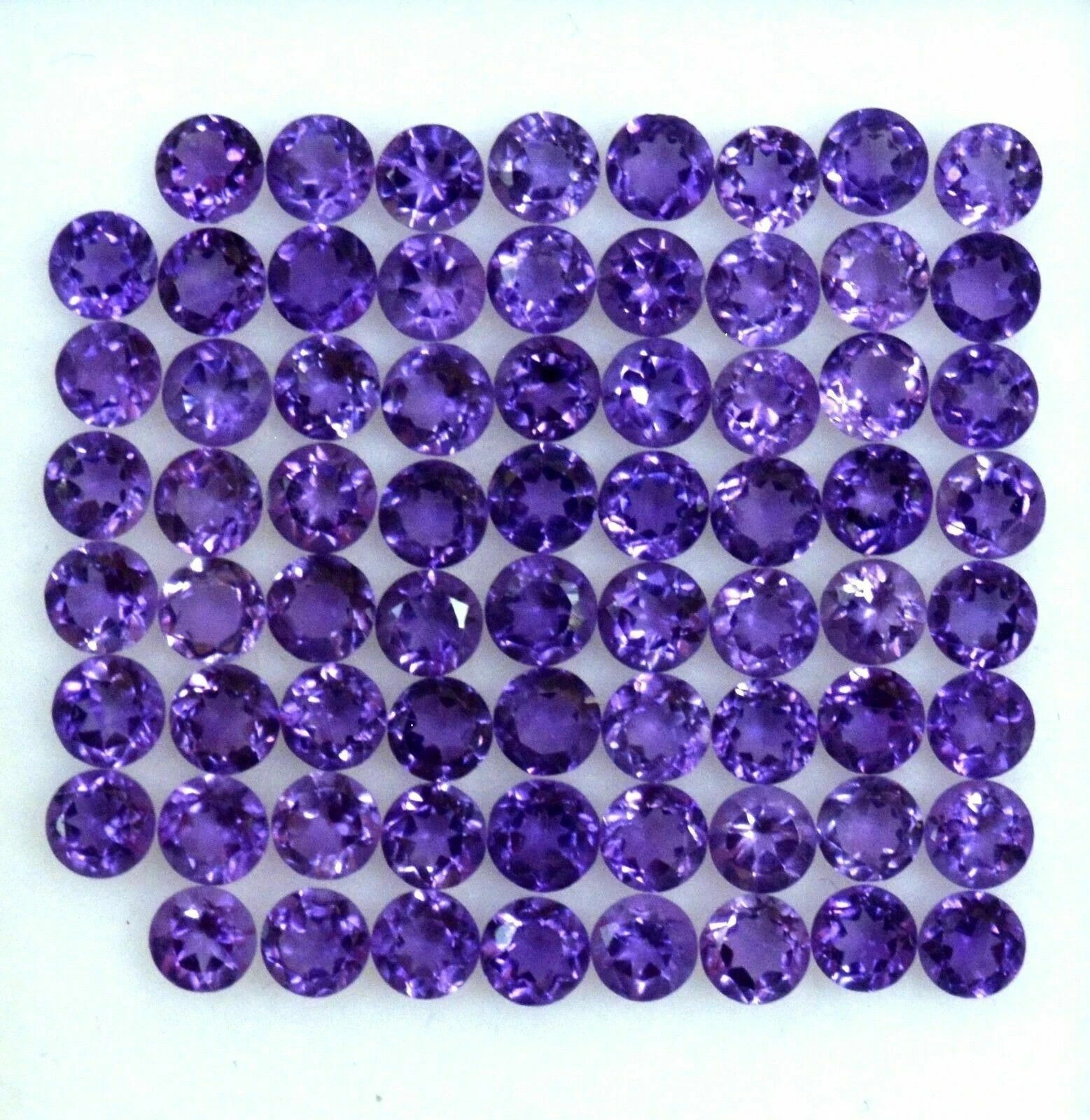 Natural Amethyst 6mm Round Cut 60 Pcs Loose Certified Gemstones Lot+ Free Gift