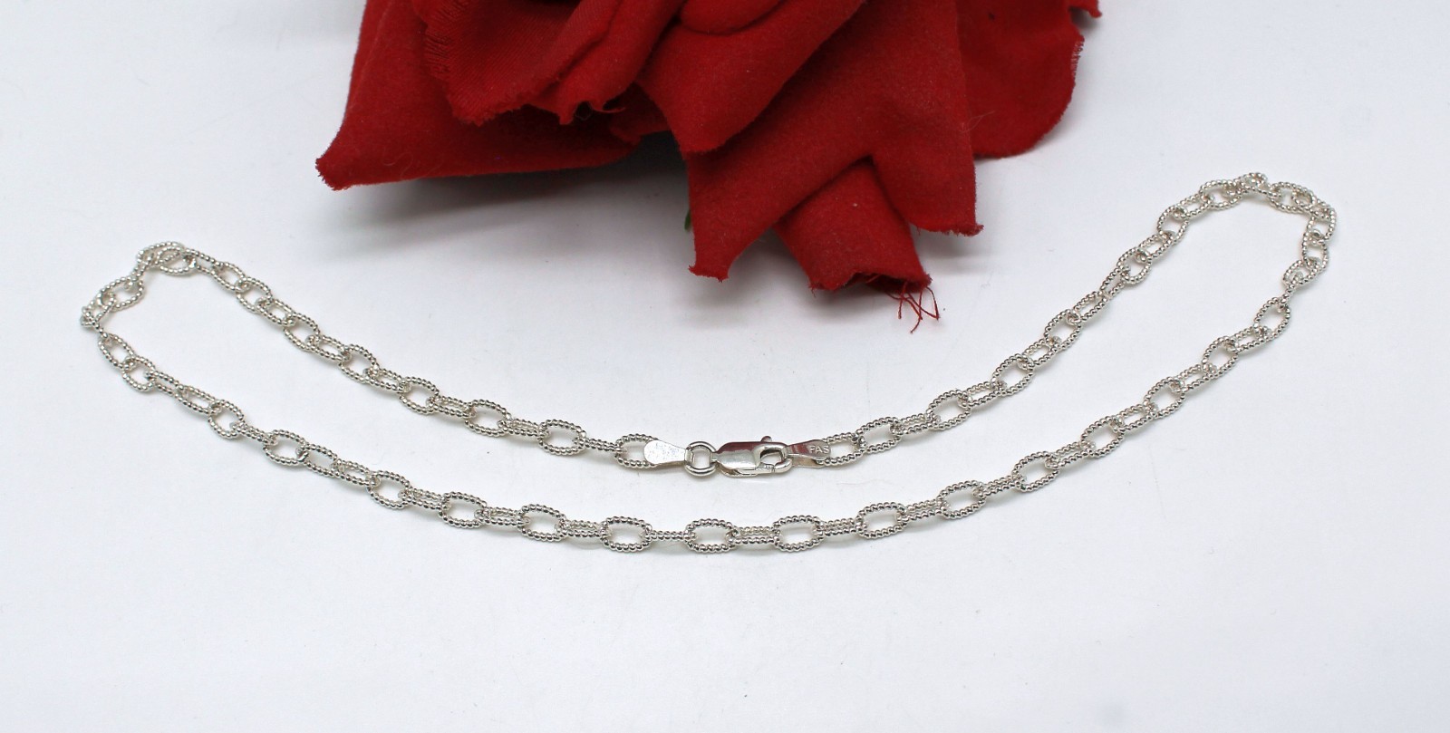 Sterling Silver Sparkling FAS Italy Chain 7.71g 16″ Necklace CAT RESCUE