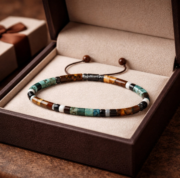 African Turquoise Tiger Eye Bracelet Growth Strength Reiki Healing Crystal Gift