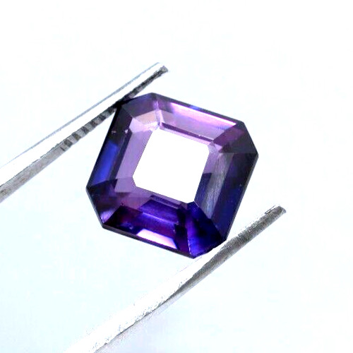 Natural 5.40 Ct Asscher Cut Purple Tanzanite Certified Faceted Loose Gemstone