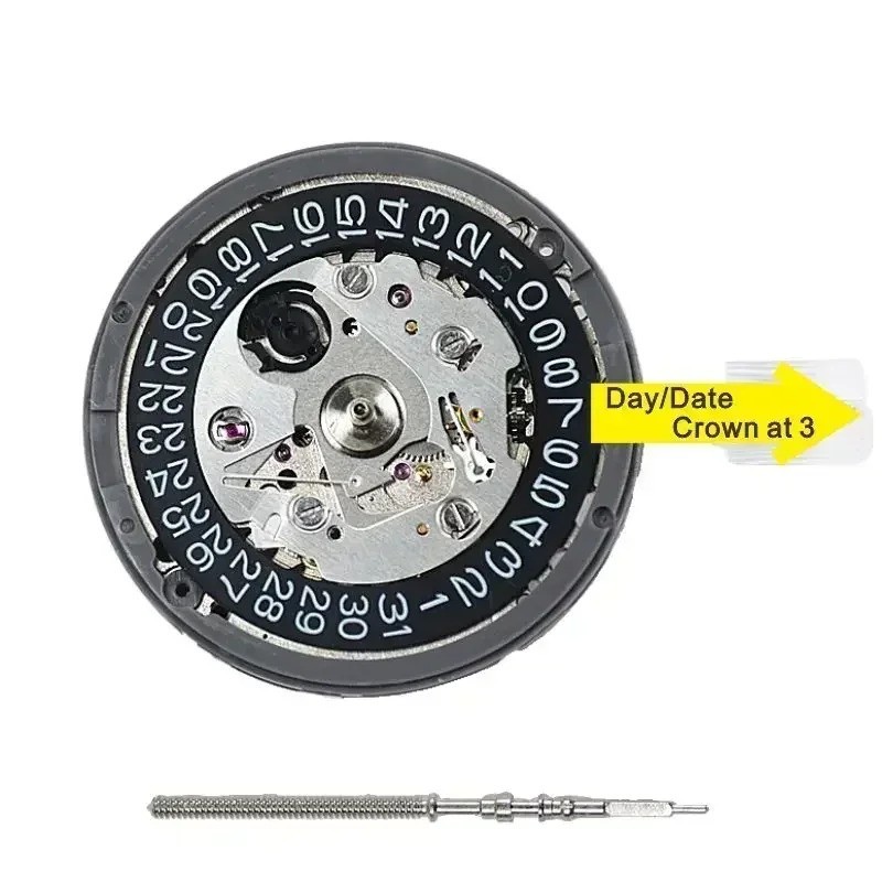 SEIKO NH35 NH35A Automatic Watch Movement Date 3H White/Black Disc Japan SII