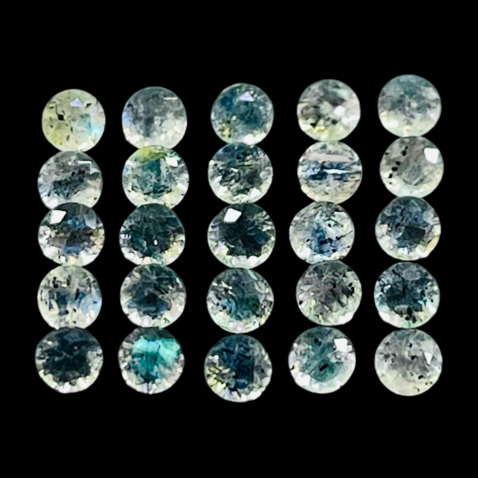 100 Pcs Natural Labradorite 2mm Round Diamond Cut Calibrated Loose Gemstones Lot