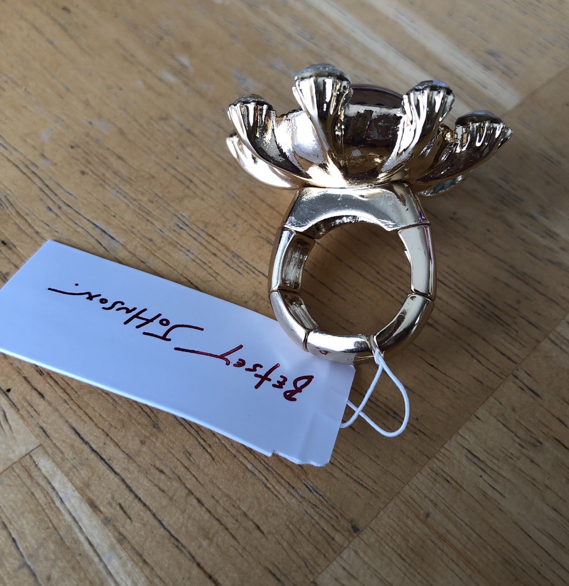 Betsey Johnson Evil Eye Cocktail Stretch Ring Crystal Accents Size 8 NWT