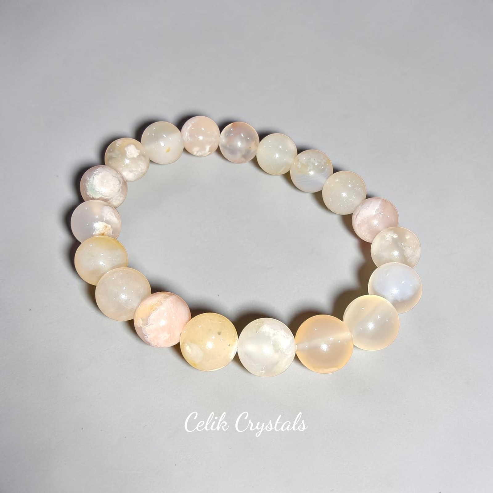 Flower Agate Bracelet 10mm Natural Stones