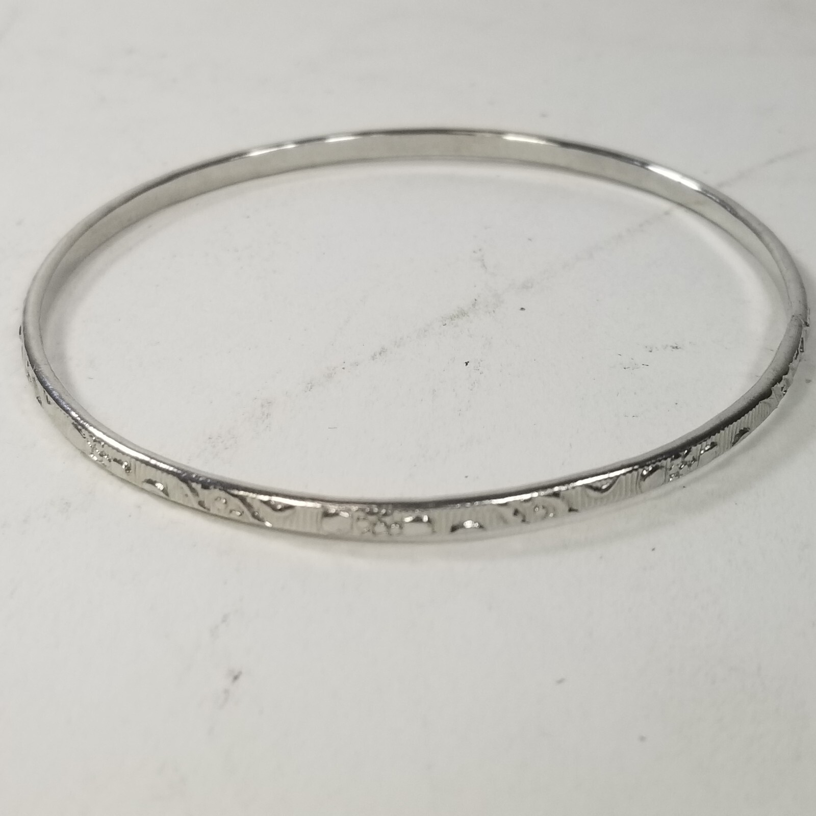 Vintage Silver Tone Retro MCM Textured Stackable Bangle Bracelet