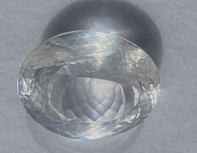 Silver Quartz Huge Clear Gem Portuguese Cut 26.4 Grams 132 Carats