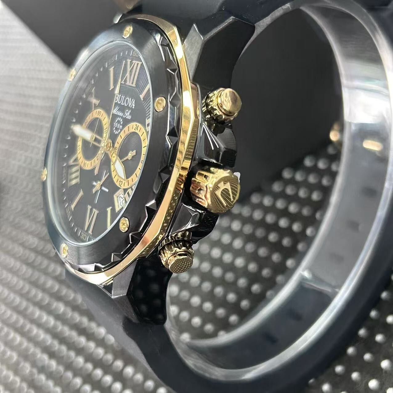 Bulova Marine Star 98B278 Men’s Quartz Chronograph Watch Black Dial 44MM 98B278