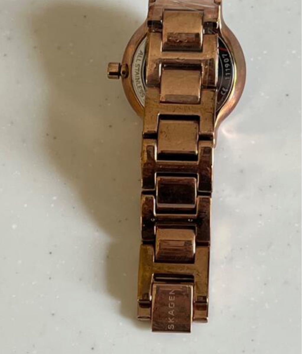 SKAGEN pink gold wristwatch