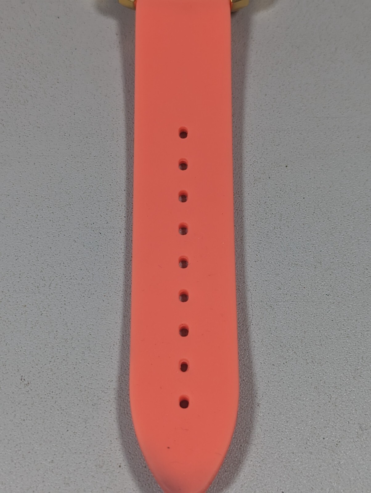Varsales Womans Silver Tone Dial Gold Tone Case Orange Pink Band Watch