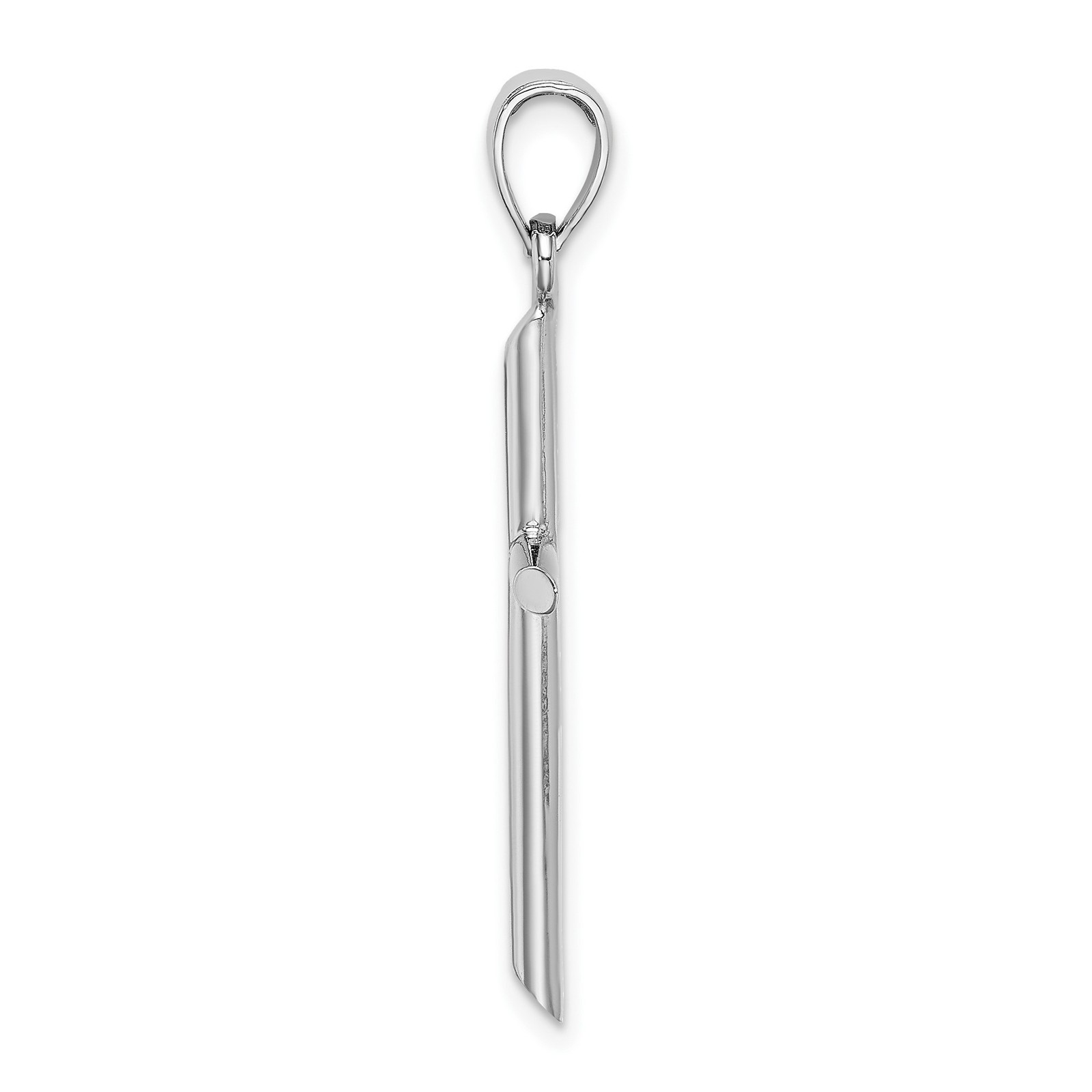 10k White Gold Solid Cross Pendant Polished Religious Jewelry 35.6mm