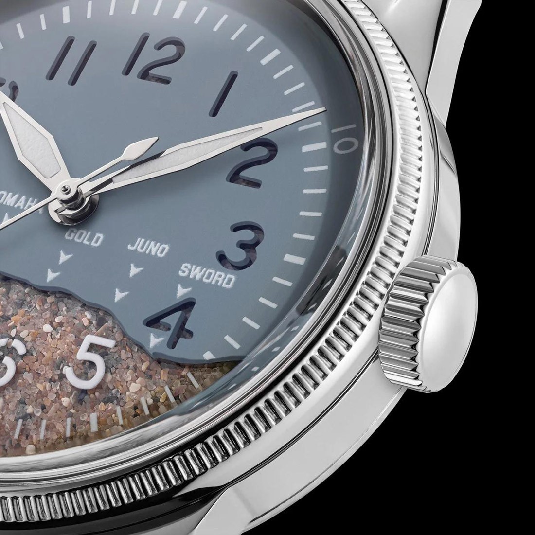 Praesidus Utah Beach Automatic Steel Sand Blue Leather Military Men’s Watch
