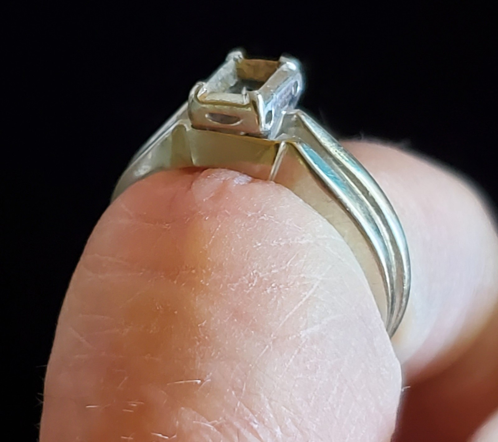 Vintage 18K White Gold Ring Lot Bands Empty Settings 4.27g Emerald Cut Signed AJ