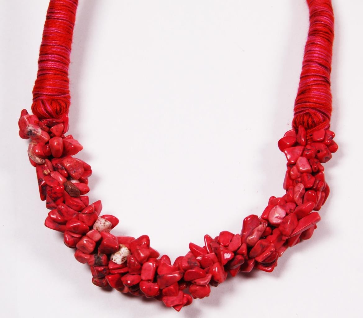 Fuchsia Purple Yellow Red or Black Nugget Necklace Fashion Costume Jewelry jxtm