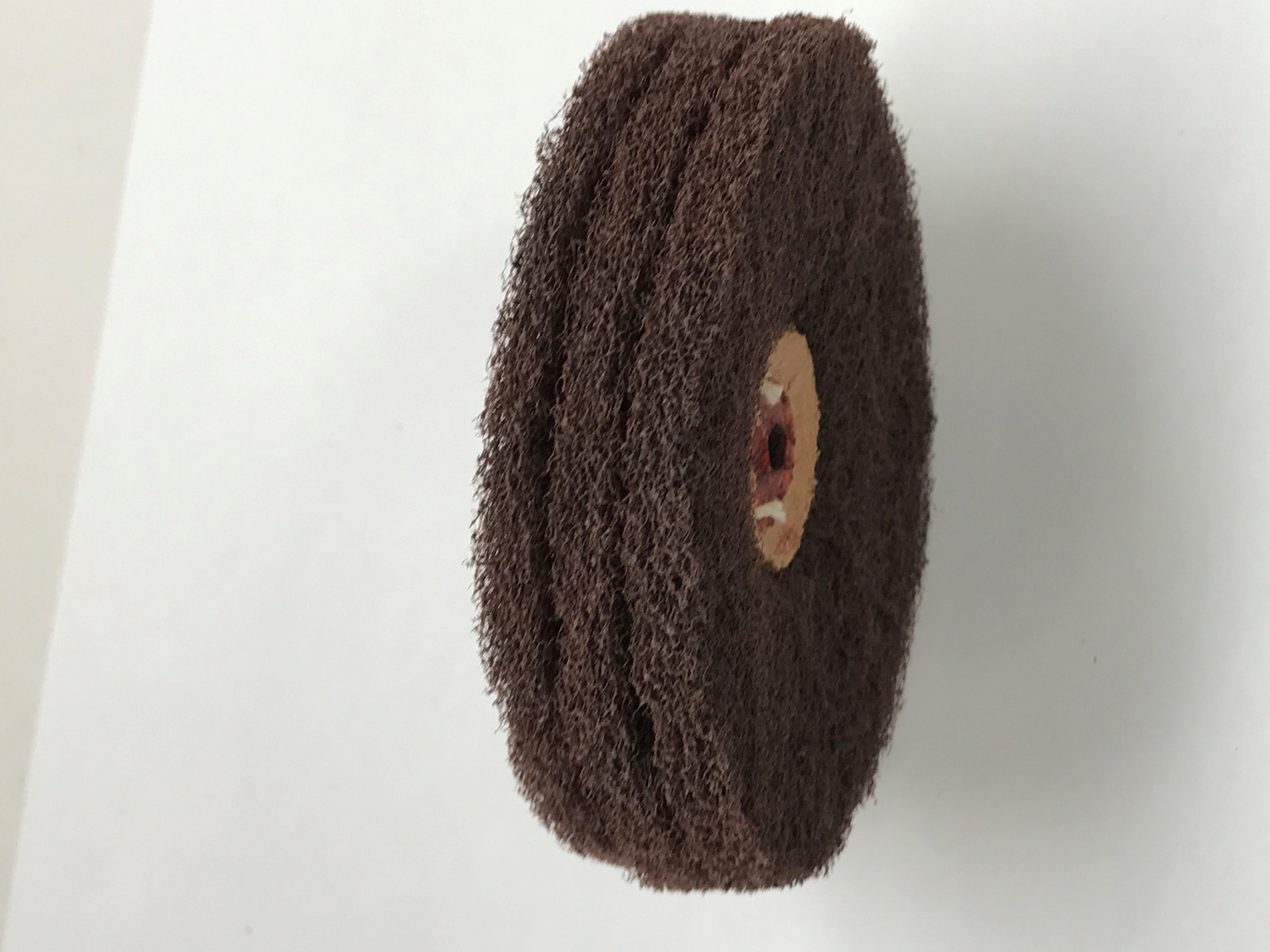 SATIN FINISH BUFF WHEEL 2 PLY 4” COARSE ALUMINUM OXIDE BRUSH SURFACE FINISH