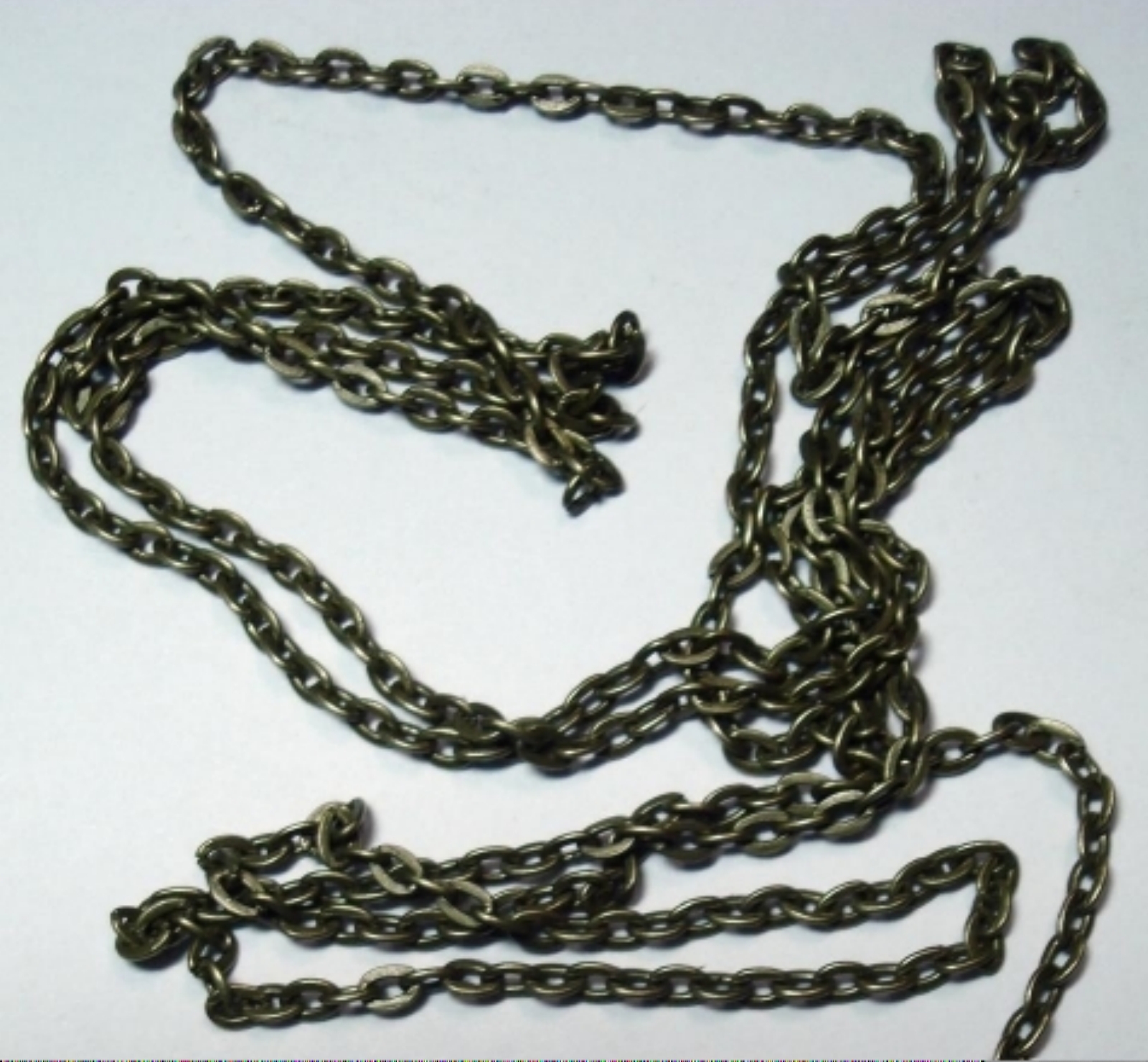 3 foot Bronze plated 3 x 2mm flat cable link chain 12 links per inch pch019