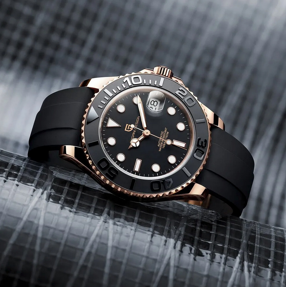 PAGANI DESIGN PD-1651 Automatic Mechanical Watch Japan NH35A Black Gold