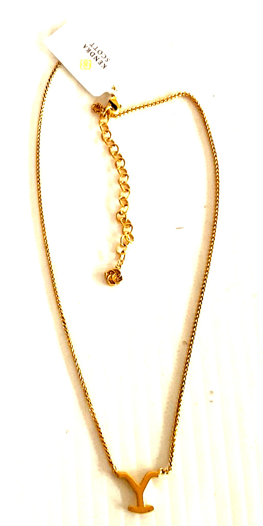 Kendra Scott Yellow Rose Yellowstone Dutton Short Pendant Necklace Vintage Gold