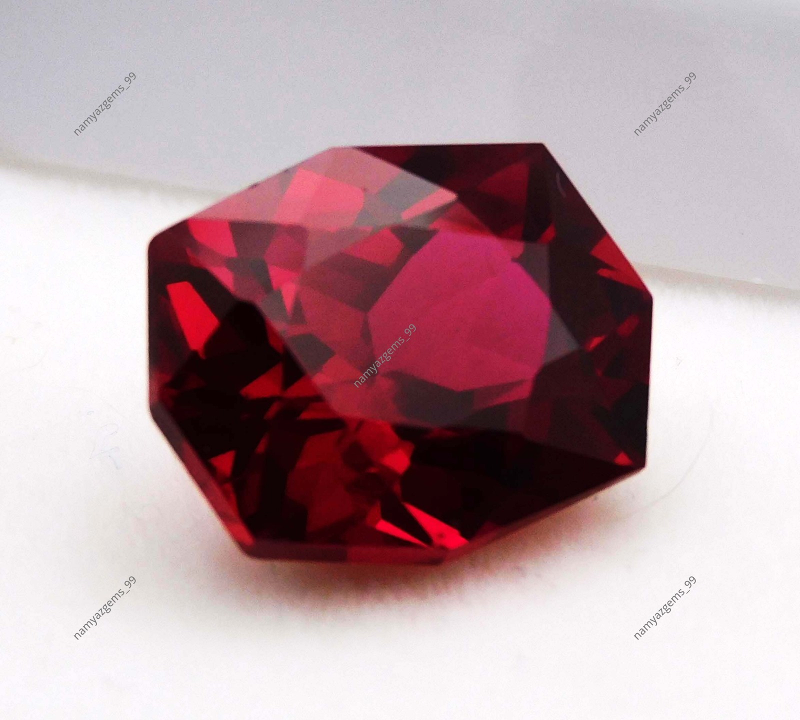 AAA+ 13.20 Ct Natural Deep Red Ruby Fancy Cut Certified Loose Gemstone