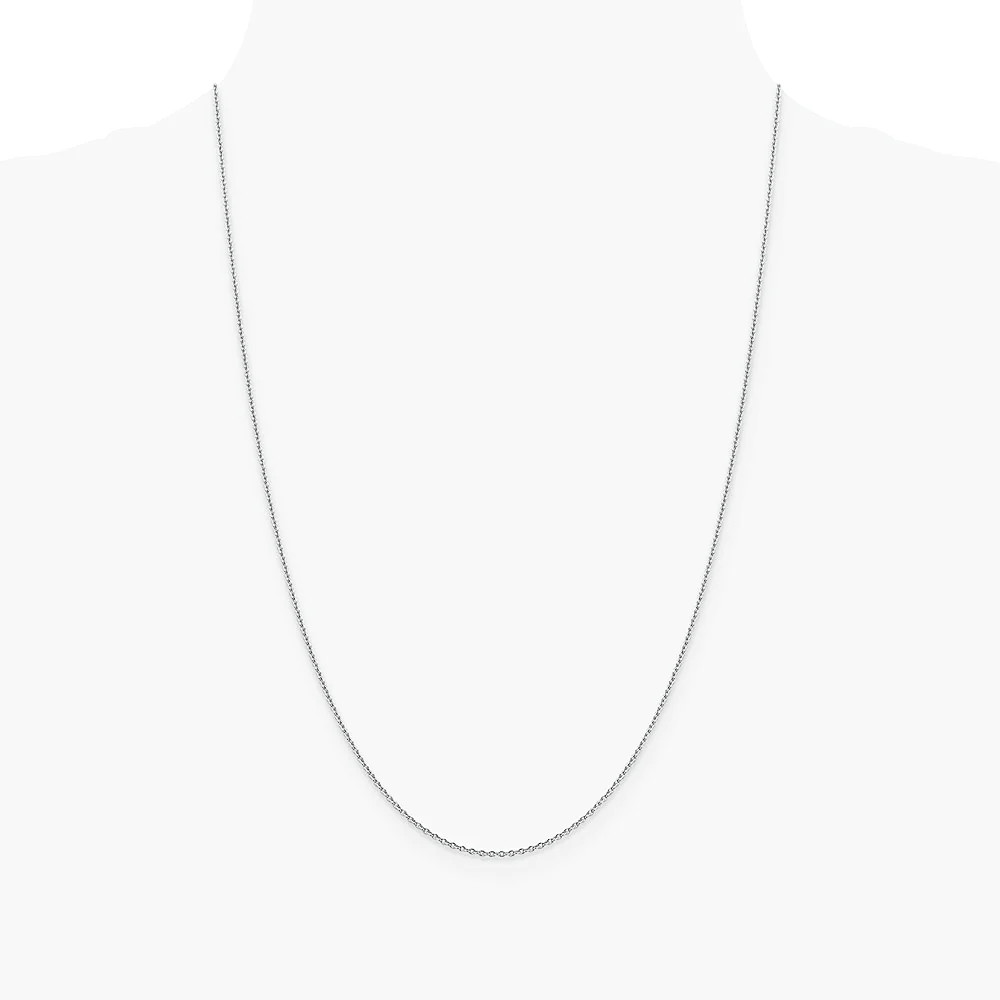 14K White Gold 1.4mm Forzantine Cable Chain Necklace 16″-24″