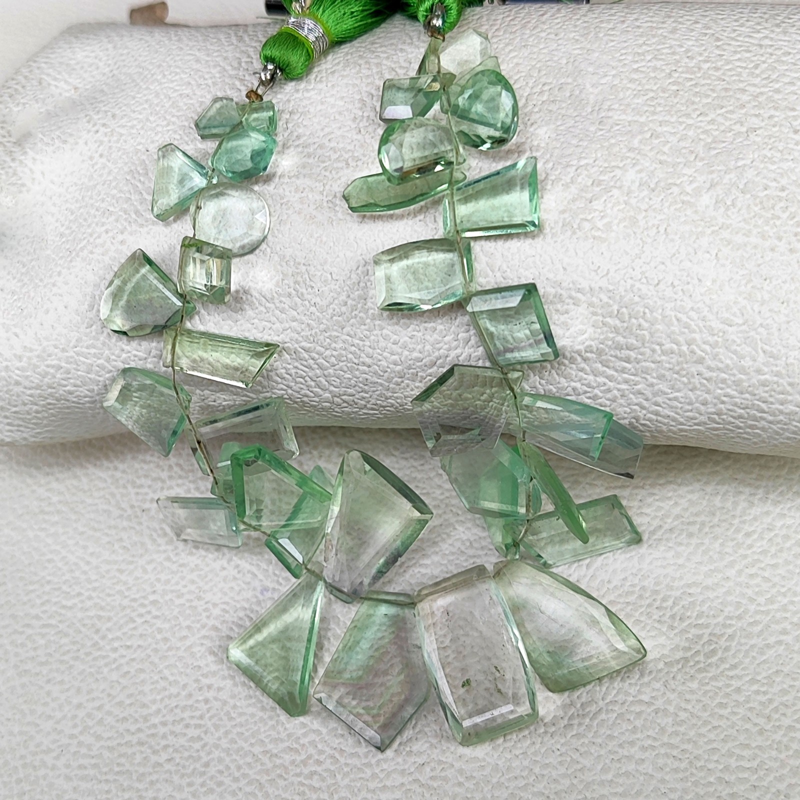 Natural Brazil Fluorite Faceted Cut Stone Beads 10-22mm 7″ Strand Jewelry Gems